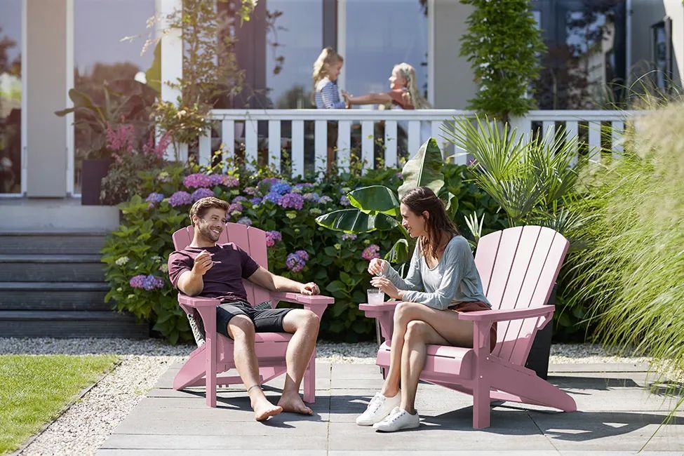Lot de 2 fauteuils Adirondack Troy - Rose