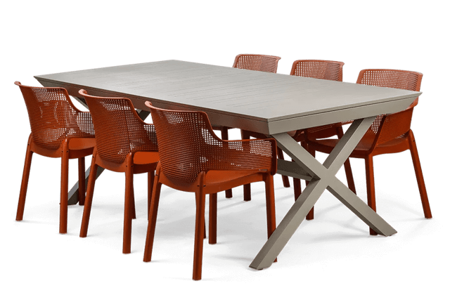 שולחן אלומיניום נפתח ברצלונה - קפוצ'ינו - חול