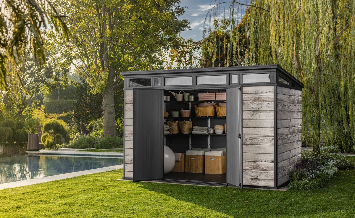 Signature Coastal Grey Large Storage Shed - 11x7 Shed - Keter US