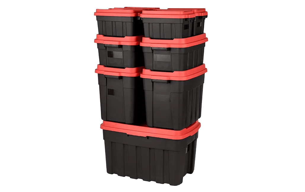 Tuff Box  68L Storage Boxes with Lid  Set of 3 - Black