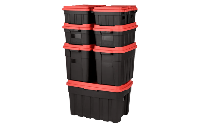 Tuff Box  68L Storage Boxes with Lid  Set of 3 - Black