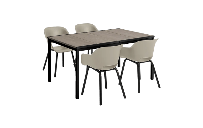 Signature Porto Tisch 160 cm + 4x Noa Stühle Silver Sage -