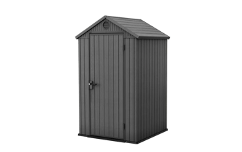 Caseta de exterior Darwin 4x4 125,8x116,7x205 cm y 1,5m2 - Gris - Casetas pequeñas