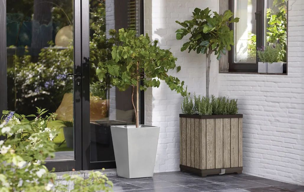 Signature Vierkante Hoge Plantenbak - 45.5x45.5x55cm - Ashwood