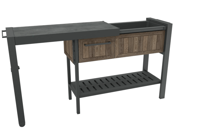 יחידת אירוח רב-תכליתית - דמוי עץ גוון חום אגוז