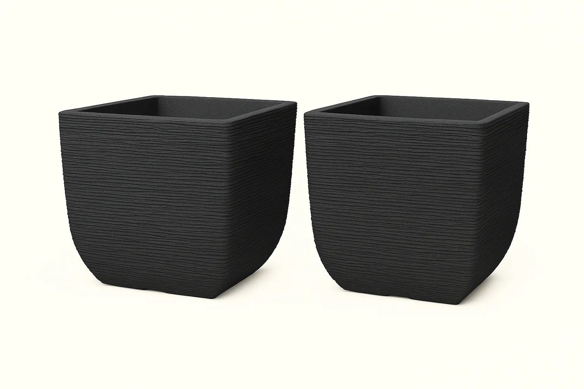 Cotswold Square Planter 32cm Set of 2 - Millstone Grey