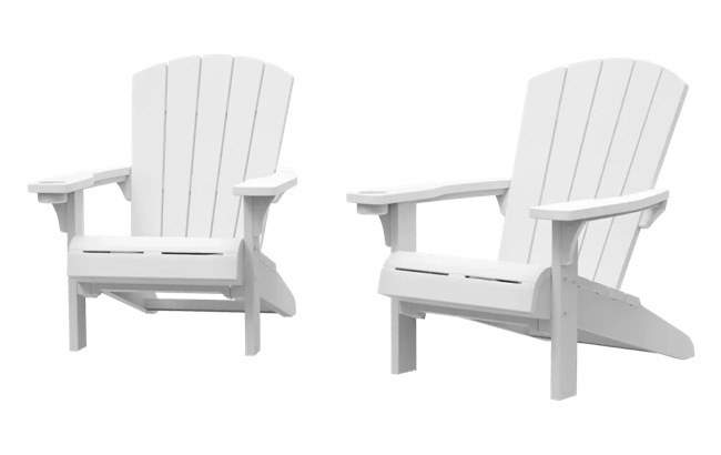 Troy Adirondack Stuhl – 93x80x96.5 cm – 2 Stück - Weiss