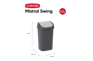 Mistral Swing Afvalbak 50L - Antraciet