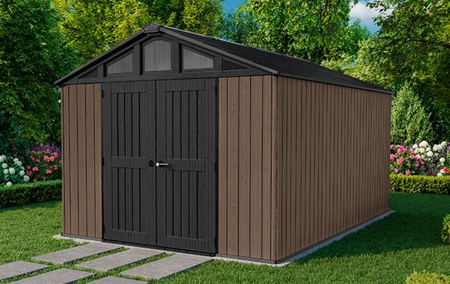 Abri de jardin Stronghold 1015 - 12,5 m2 - Marron Aspect Bois