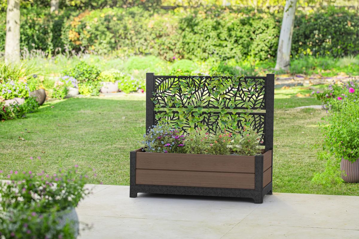 Jardinière d’intimité avec treillis en forme de tulipes, brune – Keter Canada