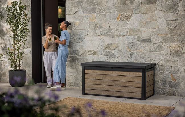 Signature Ashwood Brown 150 Gallon Storage Deck Box - Keter US