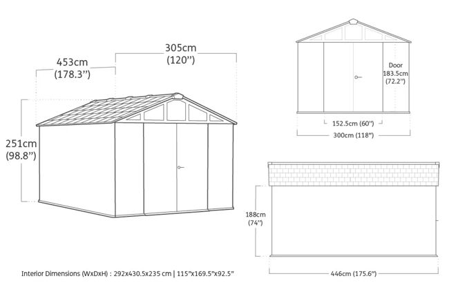 Gray Stronghold 10x15 Extra Large Storage Shed - Keter US