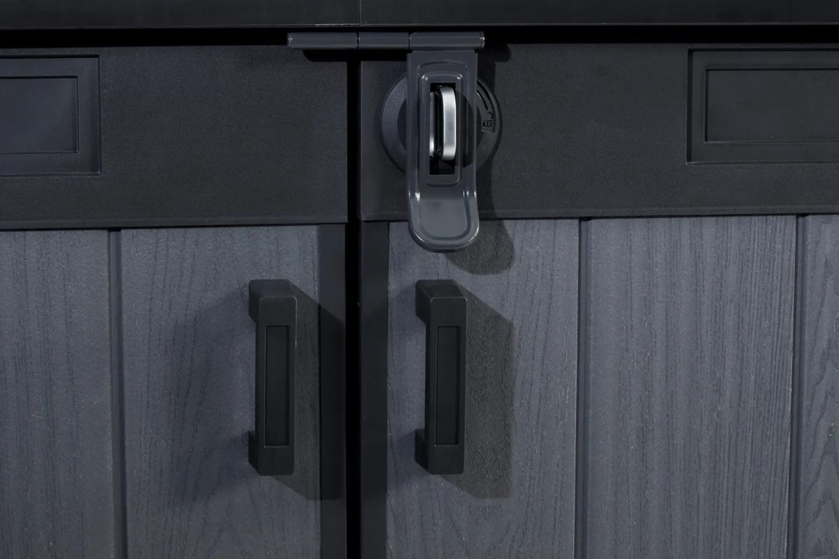 Cobertizo de exterior horizontal Cortina Mega - 190,5x109,3x132,5 cm y 2020L - Gris