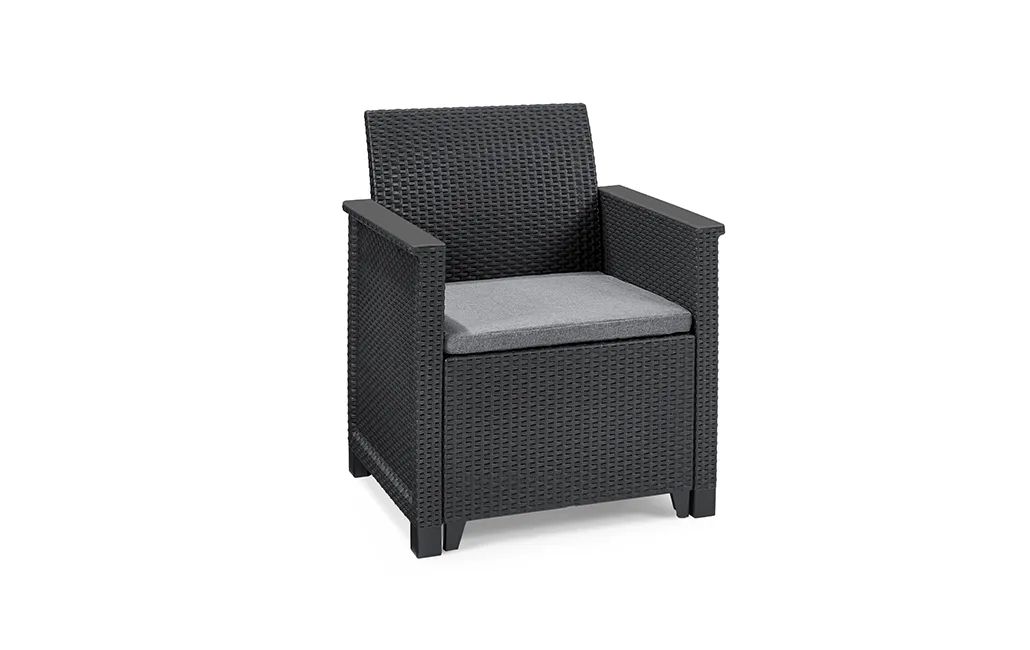 Salon de jardin Tahiti 2 places  - Graphite