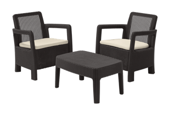 Conjunto de exterior de 2 plazas Tarifa - Marrón - Muebles de Exterior