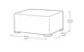Mesa auxiliar de exterior California 68x68x35 cm - Capuchino