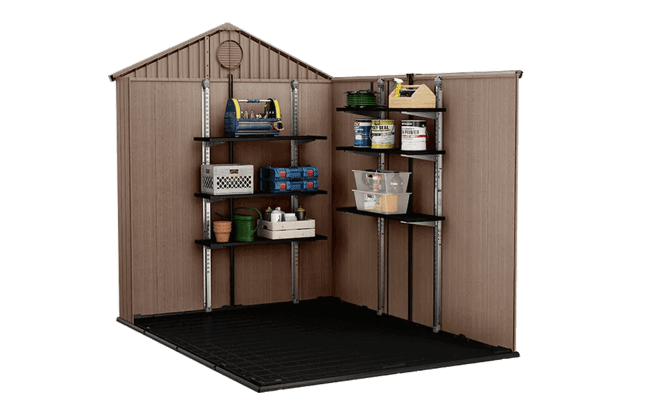 Darwin Brown Medium Storage Shed - 6x8 Shed - Keter US