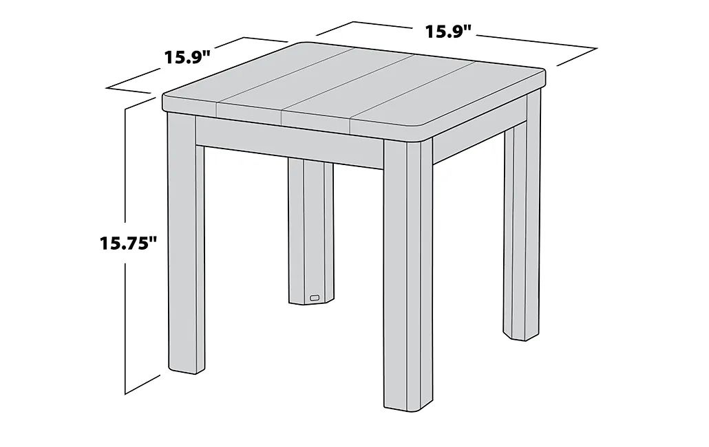 Chaise Outdoor Side Table - White - Keter US