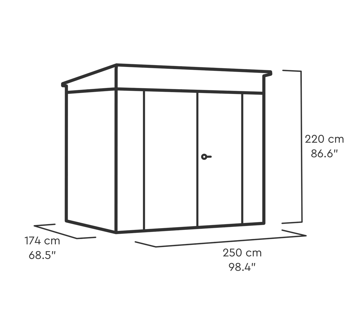 Stronghold Belfort Pent Shed 8x6ft - Grey