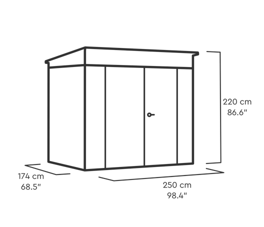 Stronghold Belfort Pent Shed 8x6ft - Grey