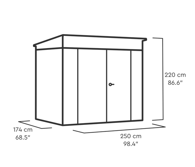 Stronghold Belfort Pent Shed 8x6ft - Grey