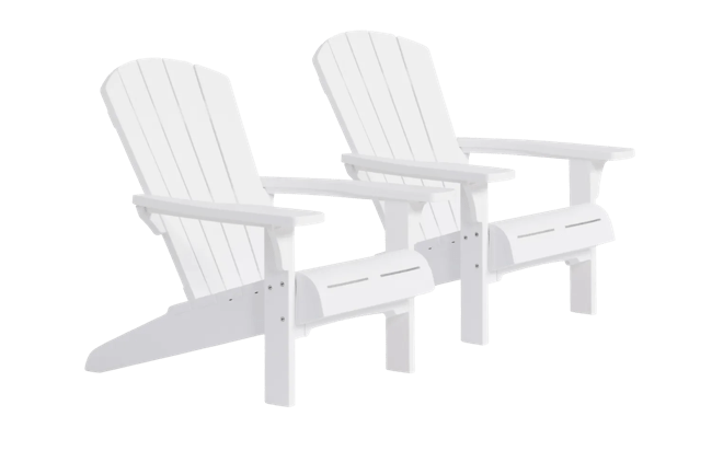 Troy Adirondack Stuhl – 93x80x96.5 cm – 2 Stück - Weiss
