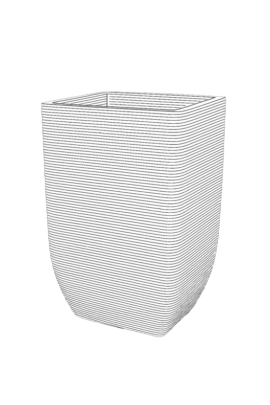 Cotswold Tall Square Planter 33cm Set of 2 - Marble Green