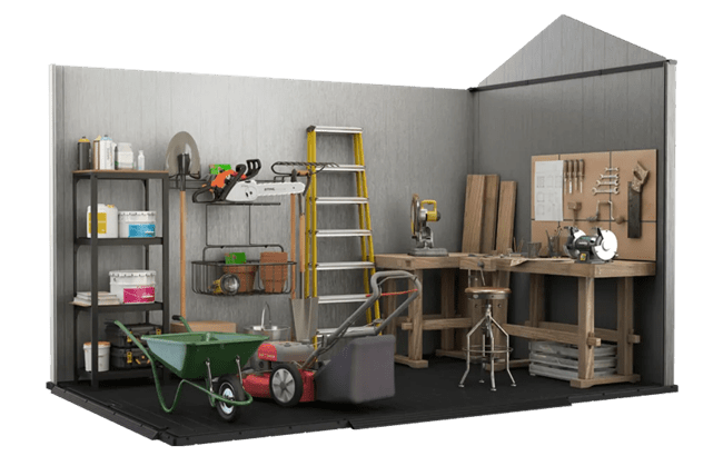Oakland Grey Large Storage Shed - 11x7.5 Shed - Keter US