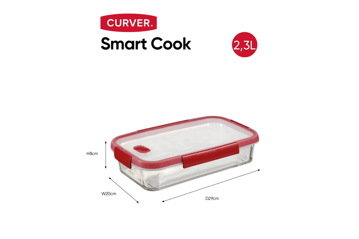 Smart Cook Ovenschaal 2,3L - Transparant/Rood