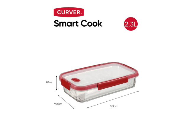 Smart Cook Ovenschaal 2,3L - Transparant/Rood