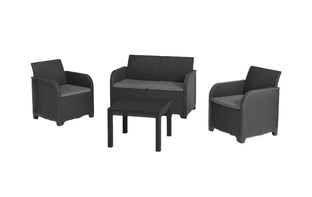 מערכת ישיבה רוסלי - אפור כהה