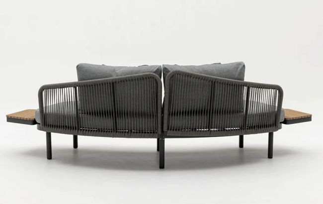 ספת רביצה מרקש + 2 שולחנות צד  - אפור גרפיט