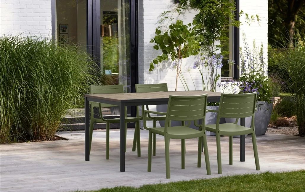 Metaline Chair, Set of 4 - Olive Green
