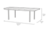 Mesa comedor de exterior Porto extensible 155–233x94x75 cm - Marrón