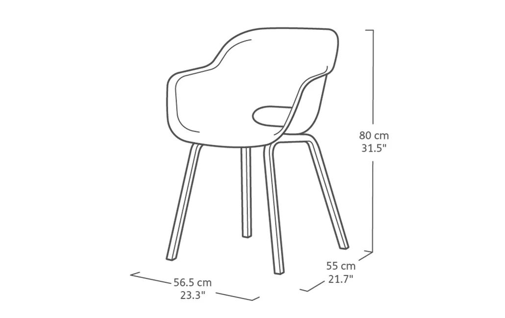 Noa Kuipstoel - 2 stuks - 56,5x55x80cm - Soft Beige