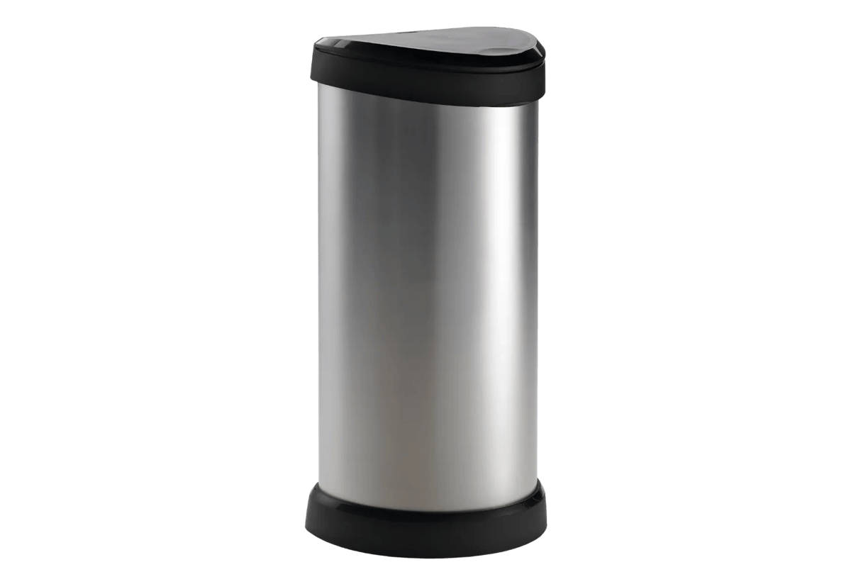 Decobin Push Prullenbak 40L - Zilver