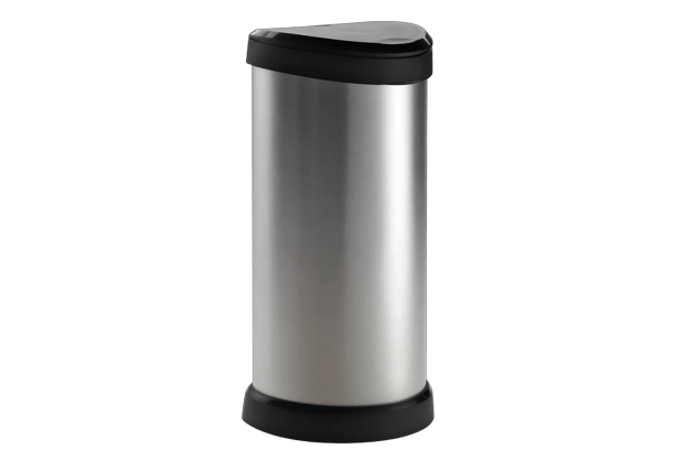 Decobin Push Prullenbak 40L - Zilver - Prullenbakken