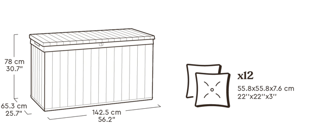 Signature Ashwood Brown 150 Gallon Storage Deck Box - Keter US