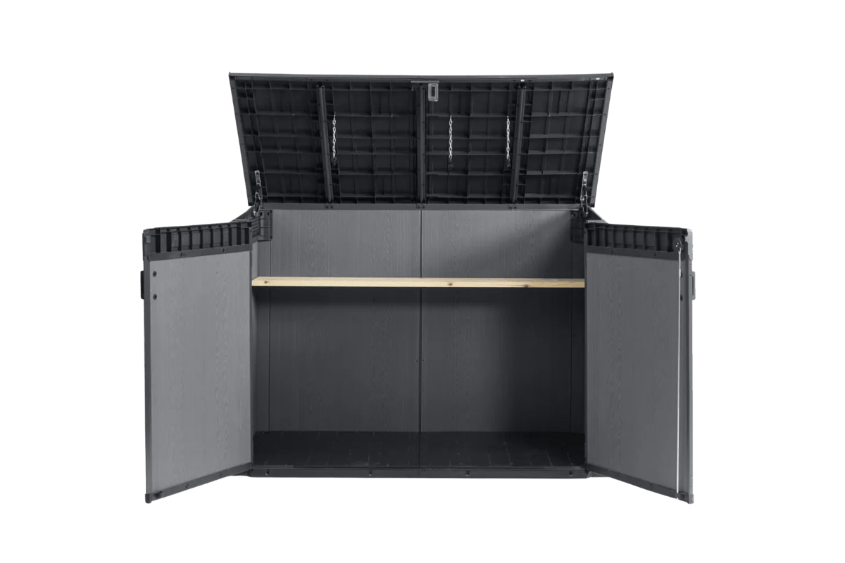 Cobertizo de exterior horizontal Cortina Mega - 190,5x109,3x132,5 cm y 2020L - Gris