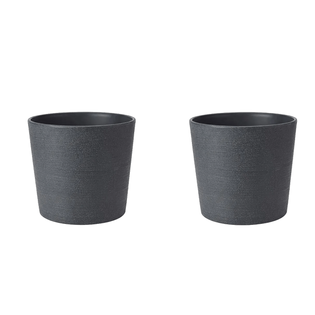 Varese Low Planter 40cm Set of 2 - Millstone Grey