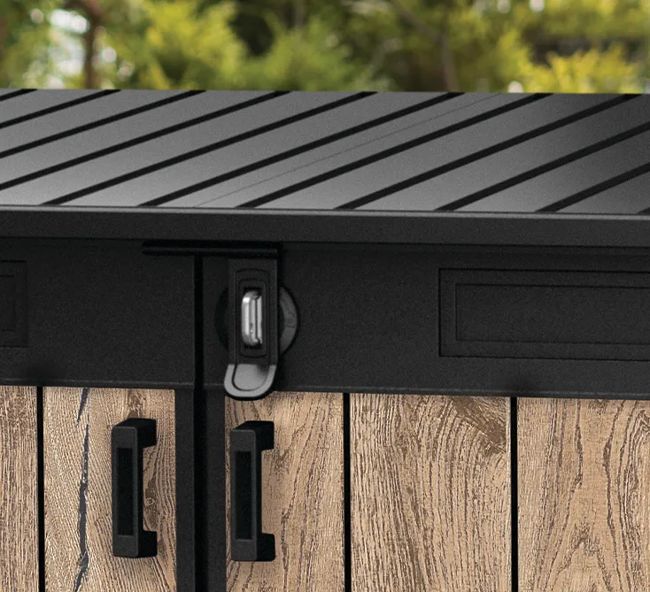 Coffre de jardin Signature effet bois 2020L - Marron aspect Douglas