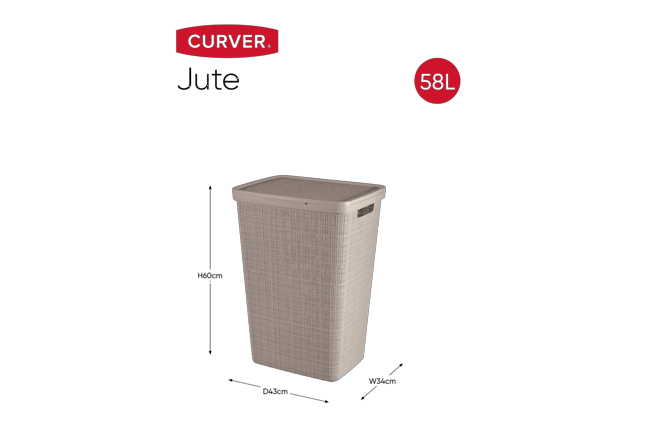 Jute Wasmand 58L - Taupe