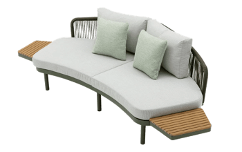 ספת רביצה מרקש + 2 שולחנות צד  - ירוק זית - מערכות ישיבה מאלומיניום