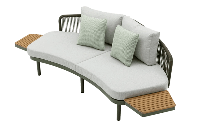 ספת רביצה מרקש + 2 שולחנות צד  - ירוק זית