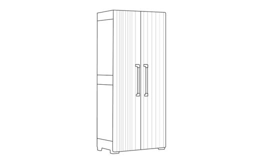Armario alto de exterior Groove - 180x45x80 cm. - Beige