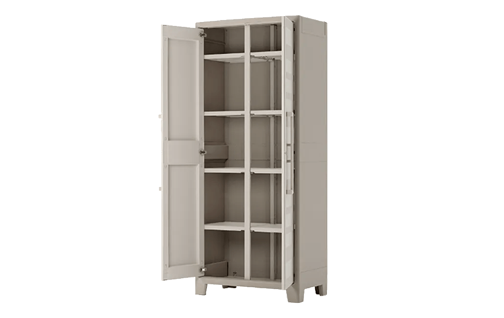 Armario escobero de exterior Gulliver - 182x44x80 cm. - Beige