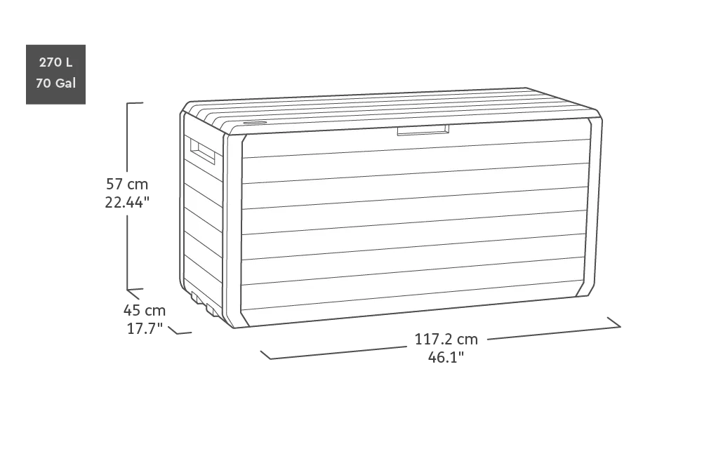 Atlas 71 Gallon Storage Deck Box Graphite - Keter Canada
