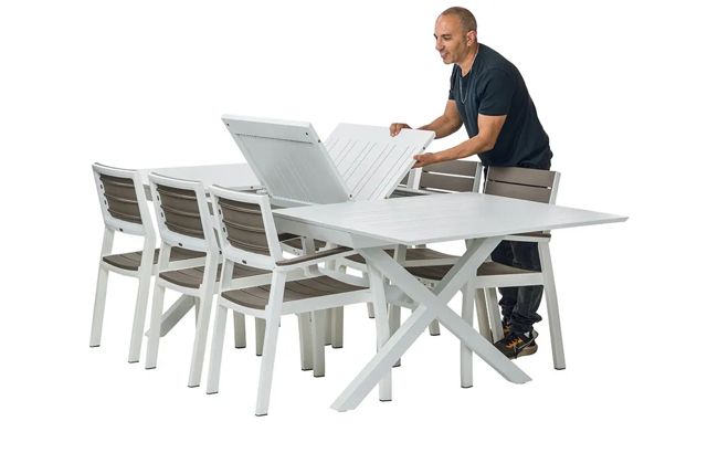 פינת אוכל ולנסיה 10 כיסאות - קפוצ'ינו