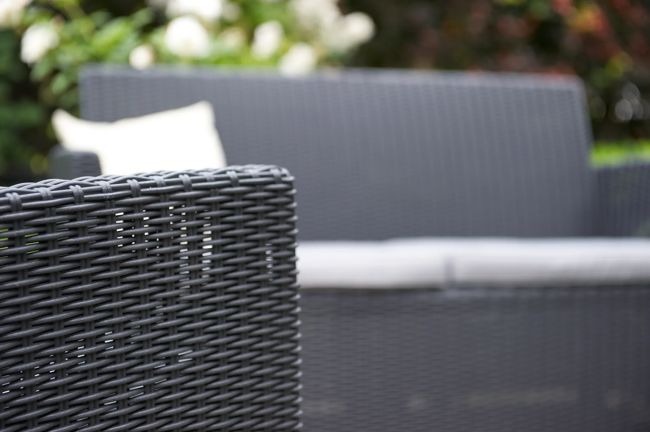 Mia 4 Seater Lounge Set With Storage Table - Graphite