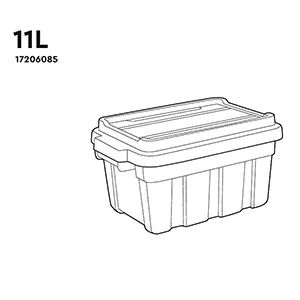 Tuff Box 11L Storage Boxes with Lid Set of 3 - Black